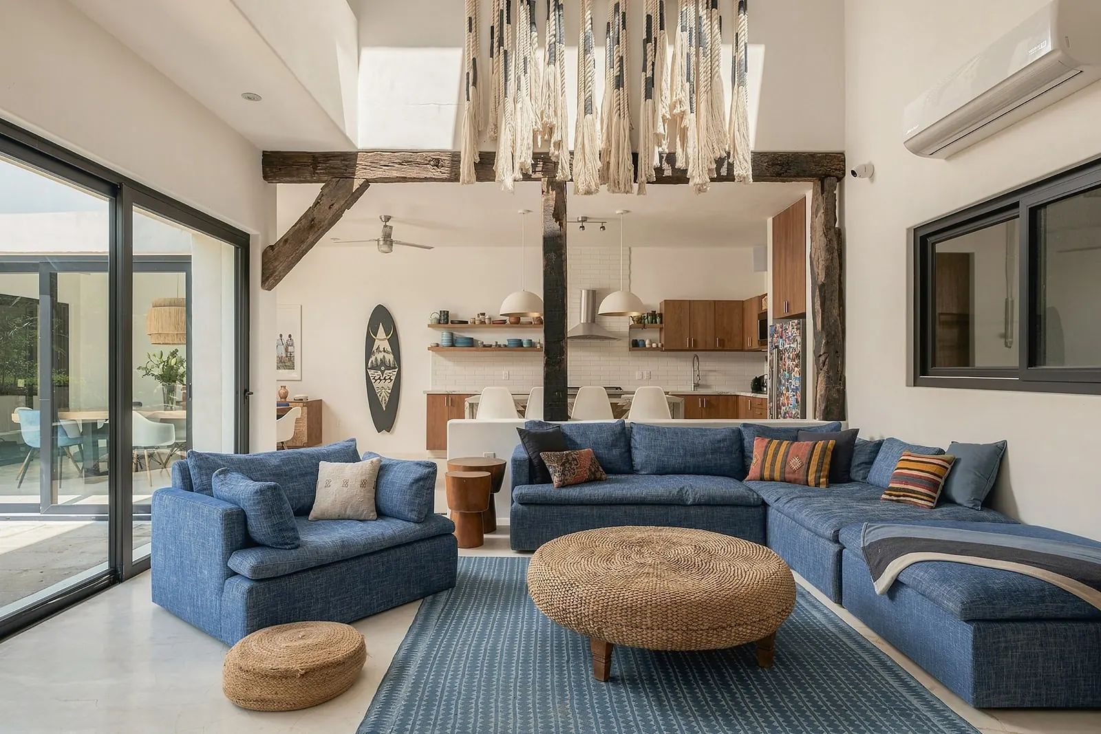 Open-plan living room and kitchen